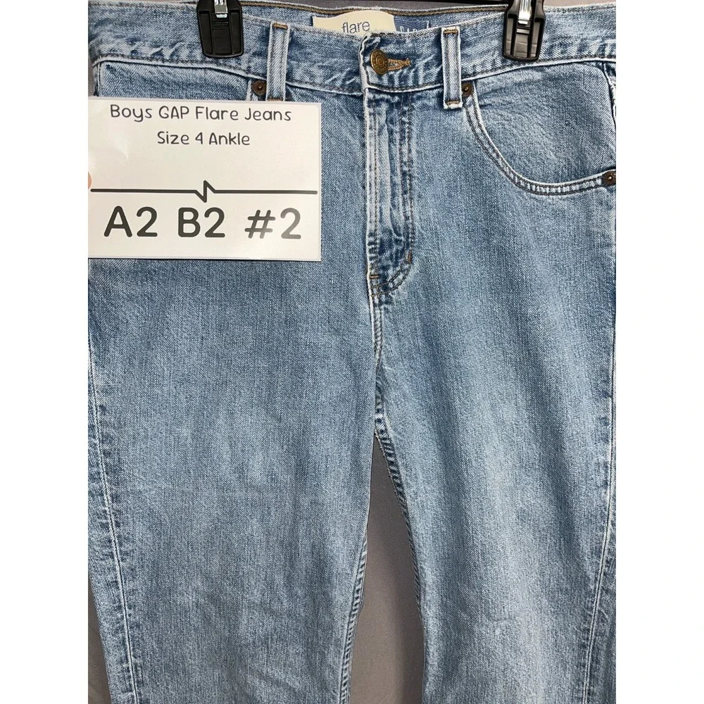Gap Ankle Flare Jeans‎ Boys 4 Blue Denim Relaxed Fit Medium Wash Streetwear